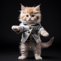 Cute, kitten, standing, pretty, outfit, cat, 고양이서있는고양이, 아기고양이, 옷입은고양이