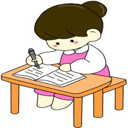 책보는, 공부하는여자아이, 공부, 여자아이일러스트, 여자애, 여자, 소녀, 어린이, 일러스트, 공부하는어린이, 앉아서공부하는, 여자어린이