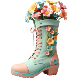 클레이, 화분, 신발, 장화, 꽃, 꽃병, flower, flowers, 배경제거