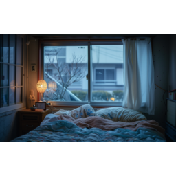 배경, 배경화면, 바탕화면, 섬네일, 유튜브, 대기화면, 저녁, 일본, 침대, 스탠드