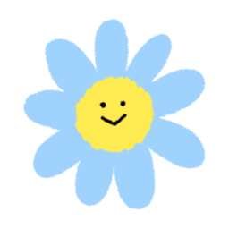 꽃, 스마일, 스티커, 요소, svg, 캐릭터, 귀여운, 다꾸, 편지, 플라워, 꽃잎, 꽃캐릭터, 하늘, 파랑