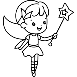 라인드로잉, 라인요정, 색칠공부, 컬러링요소, 요술봉, 요정, 여자요정, 귀여운요정, 요정색칠, 유아색칠