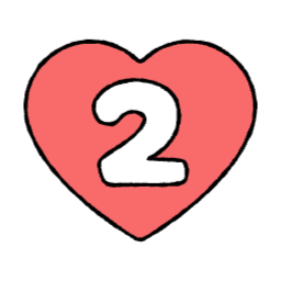 숫자, 숫자2, 2, 이, 둘, 하트숫자, 하트2, 하트디자인, 하트