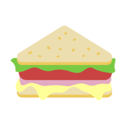 색상, 컬러, SVG, 벡터, 일러스트, color, vector, illustration, 삼각형, 삼각, BLT, 샌드위치, 카페, 빵, 베이킹, 베이커리, 음식, 햄버거, 버거, 베이컨, 양상추, 토마토, 치즈, 통밀