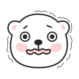 곰, 곰돌이, 백곰, 캐릭터, 이모티콘, 표정, 얼굴, 기분, 감정, 스티커, 동물, 하얀, 덜덜, 추운, 겁먹은, 공포, 오한
