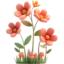 3d, flower, 꽃, flowers, 꽃들, 예쁜, 둥근, 들꽃, 입체, 모형, 풍선, 애니메이션, 일러스트, 