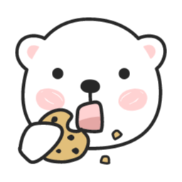 곰, 곰돌이, 백곰, 캐릭터, 이모티콘, 표정, 얼굴, 기분, 감정, 스티커, 동물, 하얀, 쿠키, 과자, 먹는, 흘리는