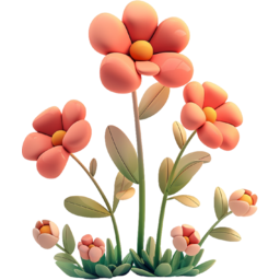 3d, flower, 꽃, flowers, 꽃들, 예쁜, 둥근, 들꽃, 입체, 모형, 풍선, 애니메이션, 일러스트, 