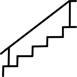 계단, 라인드로잉, 계단옆모습, 회색