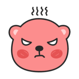 곰, 곰돌이, 백곰, 캐릭터, 이모티콘, 표정, 얼굴, 기분, 감정, 스티커, 동물, 분노, 화나는, 부글부글, 악마