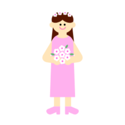 , 신부, 웨딩드레스, 결혼, 약혼, 웨딩, 드레스, 스몰웨딩, 치마, 부케, 여자, 캐릭터, 얼굴, 결혼식, 청첩장, 웨딩카드, 심플, 로맨스, 꽃다발, 왕관, 화관