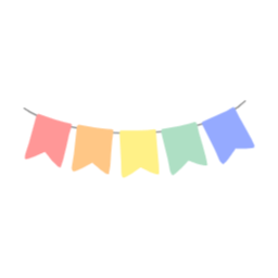 가랜드, 알록달록, 파스텔가랜드, 깃발, 파티, 축하, 생일, 이벤트, 귀여운, 일러스트
