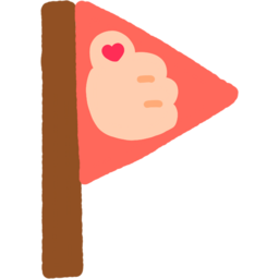 깃발, 엄지, 하트