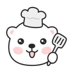 곰, 곰돌이, 백곰, 캐릭터, 이모티콘, 표정, 얼굴, 기분, 감정, 스티커, 동물, 하얀, 요리사, 요리, 음식