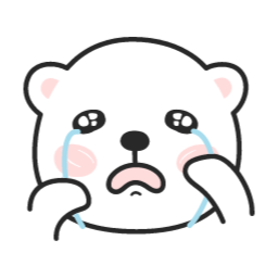 곰, 곰돌이, 백곰, 캐릭터, 이모티콘, 표정, 얼굴, 기분, 감정, 스티커, 동물, 하얀, 우는, 눈물, 슬픔, 엉엉, 흑흑, 흐느끼는