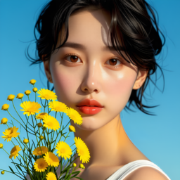 꽃, 꽃꽂이, 꽃다발, 모델, 하늘배, 배경, AI, 데이지, 장미, 해바라기