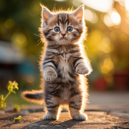Cute, kitten, standing, pretty, outfit, cat, 고양이서있는고양이, 아기고양이, 옷입은고양이