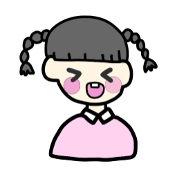 소녀, 웃음, 캐릭터, 핑크, 귀여운, Svg, 미소, 감정, 신남, 감정카드