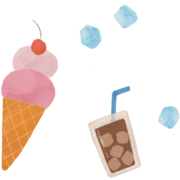 디저트, 음식, 아이스크림, 콘, 체리, 커피, 아이스아메리카노, 얼음, 간식, 달콤함, 시원함, 더위, 여름
