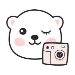 곰, 곰돌이, 백곰, 캐릭터, 이모티콘, 표정, 얼굴, 기분, 감정, 스티커, 동물, 하얀, 카메라, 촬영, 사진, 사진기, 윙크, 앨범