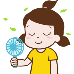 선풍기, 더위, 무더위, 여름, 여름방학, 바람, 선풍기바람, 아이, 아이캐릭터, 시원하다, 시원한바람