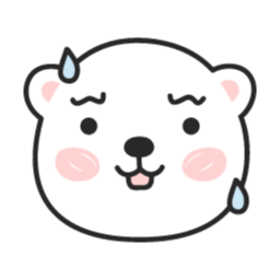 곰, 곰돌이, 백곰, 캐릭터, 이모티콘, 표정, 얼굴, 기분, 감정, 스티커, 동물, 하얀, 당황, 삐질, 땀, 뻘뻘