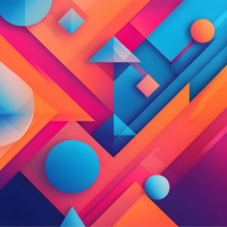 abstract, geometric, shapes, gradient, colors, circles, triangles, squares, vibrant, modern, dynamic, balanced, 추상적, 기하학적도형, 그라디언트색상, 원, 삼각형, 사각형, 생동감넘치는, 현대적, 역동적, 균형잡힌
