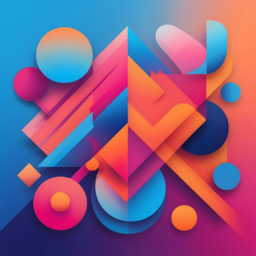 abstract, geometric, shapes, gradient, colors, circles, triangles, squares, vibrant, modern, dynamic, balanced, 추상적, 기하학적도형, 그라디언트색상, 원, 삼각형, 사각형, 생동감넘치는, 현대적, 역동적, 균형잡힌