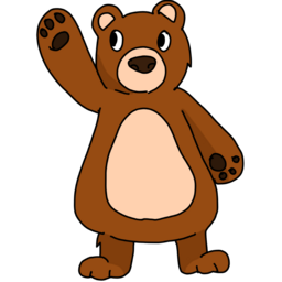 곰, 인사하는, 귀여운, 일러스트, 갈색, 살색
