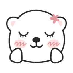 곰, 곰돌이, 백곰, 캐릭터, 이모티콘, 표정, 얼굴, 기분, 감정, 스티커, 동물, 하얀, 부끄, 수줍, 발그레, 홍조, 꽃