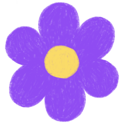 보라, 보라색, 꽃, 꽃잎, 꽃그림, 색연필그림, 손그림, 데이지