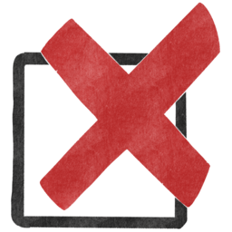 Wrong, mark, wrong, cross, icon, 체크, 체크박스, checkbox, checkmark, To, do, list, 목록, out, 엑스, 에러, Error, 경고, 실패, 체크리스트, 미승인, stop, 퀴즈, 오답, 금지
