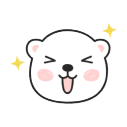 곰, 곰돌이, 백곰, 캐릭터, 이모티콘, 표정, 얼굴, 기분, 감정, 스티커, 동물, 하얀, 웃음, 하하, 꺄아, 반짝