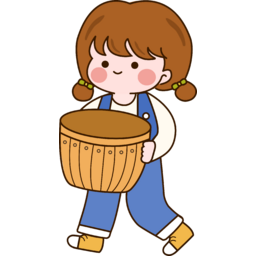 어린이, 아이, 여자아이, 캐릭터, 바구니, 농장, 
