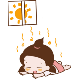 더위, 무더위, 여름, 여름방학, 해, 더위를타다, 아이, 아이캐릭터