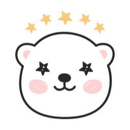 곰, 곰돌이, 백곰, 캐릭터, 이모티콘, 표정, 얼굴, 기분, 감정, 스티커, 동물, 하얀, 별다섯개, 별점, 5점, 리뷰