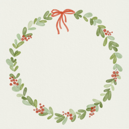 크리스마스, 일러스트, 리스, 장식, 수채화, 성탄절, christmas