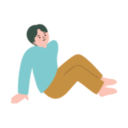 앉아있는사람, 남자, 맨발, 손그림, 벡터, 기대는사람