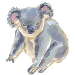 손그림, 수채, 수채화, 아날로그, animal, 가축, 포유동물, 귀여운, 미술, 그리기, 동물, 포유류, 코알라, 회색, 호주, 오스트레일리아, 동물원, 외래종