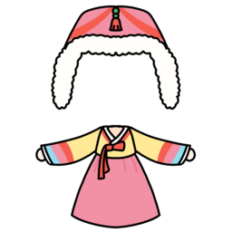 한복, 겨울, 설날, 신년, 새해, 따뜻한, 웃는, 미소, 어린이, 유아, 어린이집, 유치원, 명절, 전통, 2025, 일러스트, 얼굴, 합성, 도안, 여아, 여자