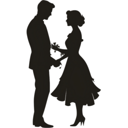 연인, 애인, 커플, 손잡고, 있는, 결혼, 웨딩, 결혼사진, 웨딩사진, 남자, 실루엣, 여자, 빈티지, 신랑, 신부, 청첩장, 초대장, 축하, 이미지, 일러스트, 그림, 사진