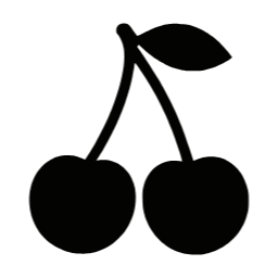 cherry, cherries, fruit, twin, vector, black, and, white, 체리, 과일, 벡터, 실루엣, 한쌍, 하얀배경