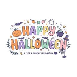 할로윈, 영어, 손글씨, 귀여운, 잭오랜턴, 거미줄, 고양이, 타이틀, 배너, halloween