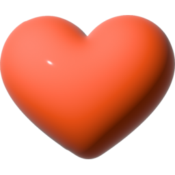 3d, 아이콘, 풍선, 통통, 볼록, 스티커, 하트, heart, 심장, 도형, 모양, 사랑, love, like, 입체, 좋아요, 행복, 비비드, 주황, 오렌지