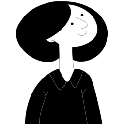 여성, 단발머리, 미소, 흑백, 심플, 일러스트, 캐릭터, 미니멀, 귀여움, 셔츠, 만화풍, woman, short, hair, smile, black, and, white, simple, illustration, character, minimal, cute, shirt, cartoon, style