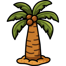 야자수, palm, tree, 코코넛, coconut, 여름, summer, 해변, beach, 휴가, vacation, 트로피컬, tropical, 일러스트, illustration, 캐릭터, character, 자연, nature, 풍경, landscape, 스티커, sticker, 아기자기, adorable