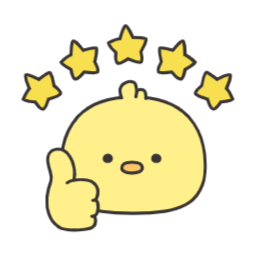 병아리, 별다섯개, 평점, 별점, 따봉, 엄지척
