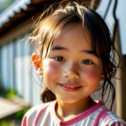 여자아이, 어린이, 시골, 여름, 땀, 귀여움