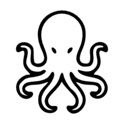 검정, 심플, 드로잉, 일러스트, 라인, 아트, 동물, 문어, 바다, 아이콘