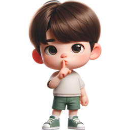 어린이, 남자아이, 아이, 캐릭터, 쉿, 조용히, 요청하는, 부탁하는, 비밀, 비밀을지키는, 쉿하는포즈, 검지손가락을입가에댄, 3d, 일러스트, 아이3d, 아이일러스트, anime, 만화스타일, cartoon, 귀여운, cute, 사랑스러운, child, 진지한, 서있는, 앞을보는, 앞모습, 어린이앞모습, 응시하는